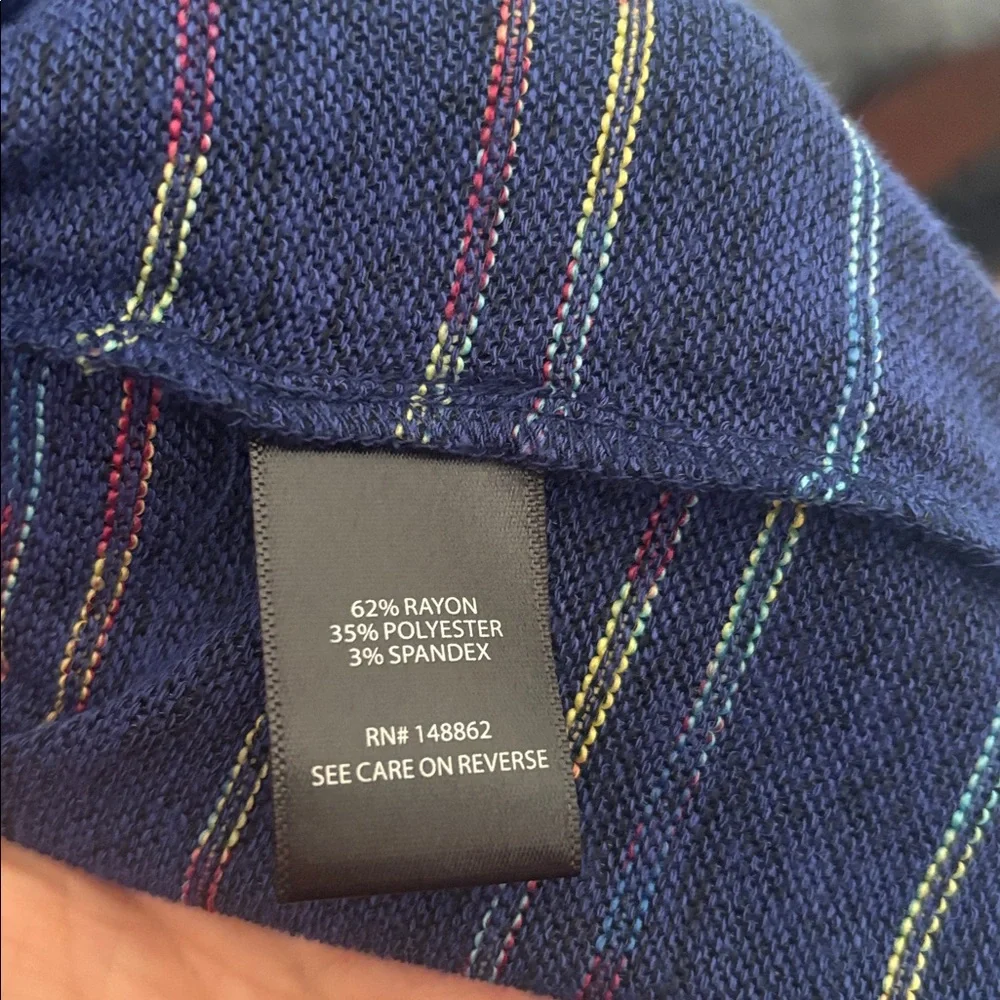 Torrid Rainbow Stripe Blue Heather Open Front Cardigan Duster 1 (1X / 14-16)